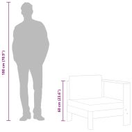 Среден диван с 1 подлакътник тъмносив акация масив