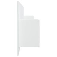 Горна табла за легло с шкафчета, бяла, инженерно дърво