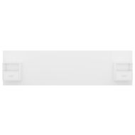 Горна табла за легло с шкафчета, бяла, инженерно дърво