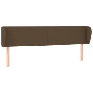 Горна табла за легло с уши, тъмнокафява, 163x23x78/88 см, плат