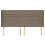 Горна табла за легло с уши, таупе, 183x16x118/128 см, плат