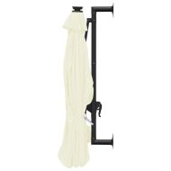 Градински чадър за монтаж на стена, с LED, 300 см, пясъчен