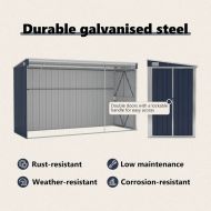 Градинска барака стенен монтаж антрацит 118x288x178 см стомана