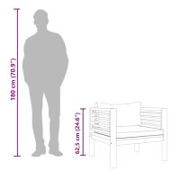 Градински стол с тъмносиви възглавници, акация масив