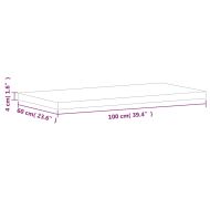 Плот за маса 100x60x4 см правоъгълен масивен бук