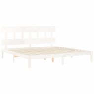 Рамка за легло без матрак, бял, 200x200 см, бор масив
