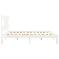 Рамка за легло без матрак, бял, 200x200 см, бор масив