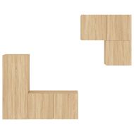 ТВ стенни модули, 4 части, сонома дъб, инженерно дърво