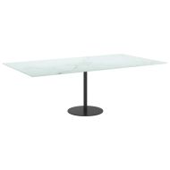 Плот за маса бял 120x65см 8мм закалено стъкло с мраморен дизайн