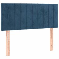 Боксспринг легло с матрак и LED, тъмносиньо, 120x190 см, кадифе