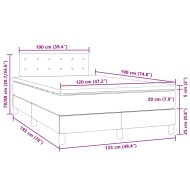 Боксспринг легло с матрак и LED, тъмносиньо, 120x190 см, кадифе