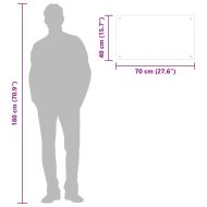 Кухненски гърбове, 2 бр, бял, 70х40 см, закалено стъкло