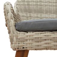 Комплект за хранене в градината 7 pcs Светлосиво полиратан