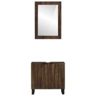 Комплект мебели за баня 2 pcs Орехово кафяво Инженерно дърво