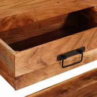 Конзолни маси с чекмедже 2 pcs Кафяво Солидно акациево дърво