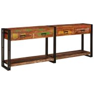 Конзолни маси 2 pcs Многоцветен Солидно възстановено дърво