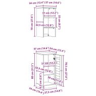 Комплект мебели за баня с рафт VIGO 2 pcs Кафяв и меден кафяв