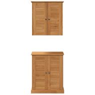 Комплект мебели за баня с рафт VIGO 2 pcs Кафяв и меден кафяв