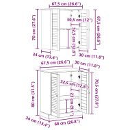Комплект мебели за баня с рафт 2 pcs Бяло и антикварно бяло