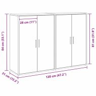 Служебен шкаф 2 pcs Старо дърво 60 x 31 x 84 см Инженерно дърво