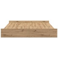 Легло с място за съхранение Дъб 200 x 200 cm Инженерно дърво