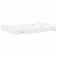 Легло с място за съхранение Бяло 150 x 200 cm Инженерно дърво