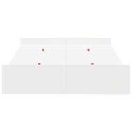 Легло с място за съхранение Бяло 120 x 200 cm Инженерно дърво