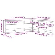 Табла за съхранение с рафт с таблото Дъб 200 cm Инженерно дърво