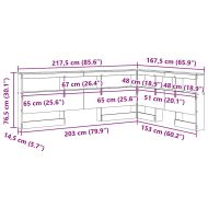 Табла за съхранение с рафт Димян дъб 150 cm Инженерно дърво