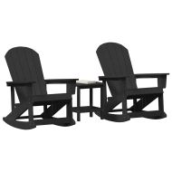 Комплект за почивка в градина 3 pcs Черно HDPE