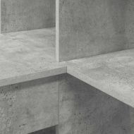 Ъглово бюро с рафт Циментено сиво 101,5 x 149,5 x 149,5 см