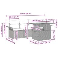 Градински Софа Комплект 5 pcs Черен и кремав полиратан