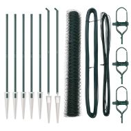 Стълб за ограда. Зелен 10 x 1 м (50 мм мрежа) Стомана и PVC