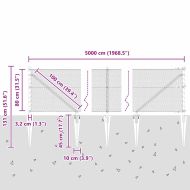 Стълб за ограда. Сив 50 x 0,8 м (13 мм мрежа) Стомана и PVC