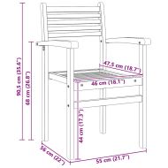 Стол 8 pcs Кафяво 56 x 55 x 90.5 см Солидно тиково дърво