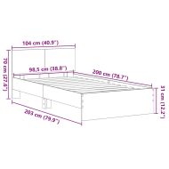 Рамка за легло Черния дъб 203 x 104 x 70 см Инженерно дърво
