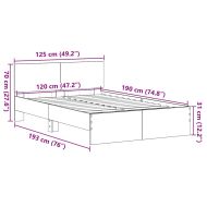 Рамка за легло Черния дъб 193 x 125 x 70 см Инженерна дървесина