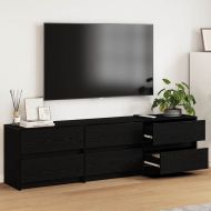 ТВ Единици 2 pcs Черния дъб 180 x 34 x 50 см Инженерно дърво
