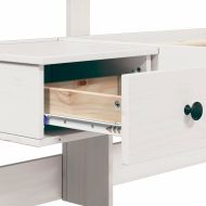 Рамка за легло с таблото Бяло 200 x 200 cm Солидно борово дърво