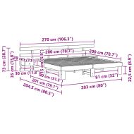 Рамка за легло с таблото Бяло 200 x 200 cm Солидно борово дърво