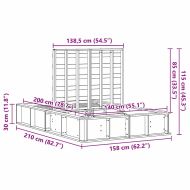 Рамка за легло Кафяво с восъчно покритие 140 x 200 cm