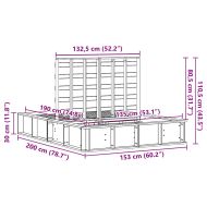 Рамка за легло Кафяво 135 x 190 cm Солидно борово дърво