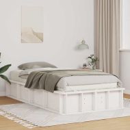 Рамка за легло Бяло 100 x 200 cm Солидно борово дърво