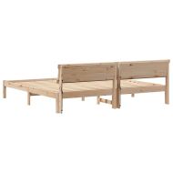 Рамка за легло с таблото Кафяво 200 x 200 cm Борово дърво масив