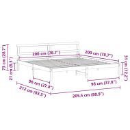Рамка за легло с таблото Кафяво 200 x 200 cm Борово дърво масив