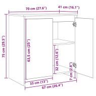 Служебен шкаф 3 pcs Старо дърво 70 x 41 x 75 см Инженерно дърво