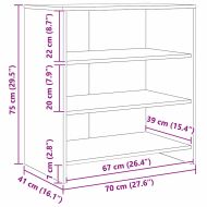 Служебен шкаф 3 pcs Старо дърво 70 x 41 x 75 см Инженерно дърво