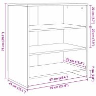 Служебен шкаф 2 pcs Старо дърво 70 x 41 x 75 см Инженерно дърво