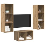 Комплект ТВ шкаф Дъб 37 x 37 x 107 см Инженерно дърво