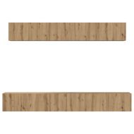 Комплект ТВ шкаф Монтиране на стена 5 pcs Дъб Инженерно дърво